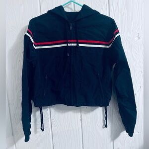 J. Galt Navy Full-Zip Hooded Windbreaker